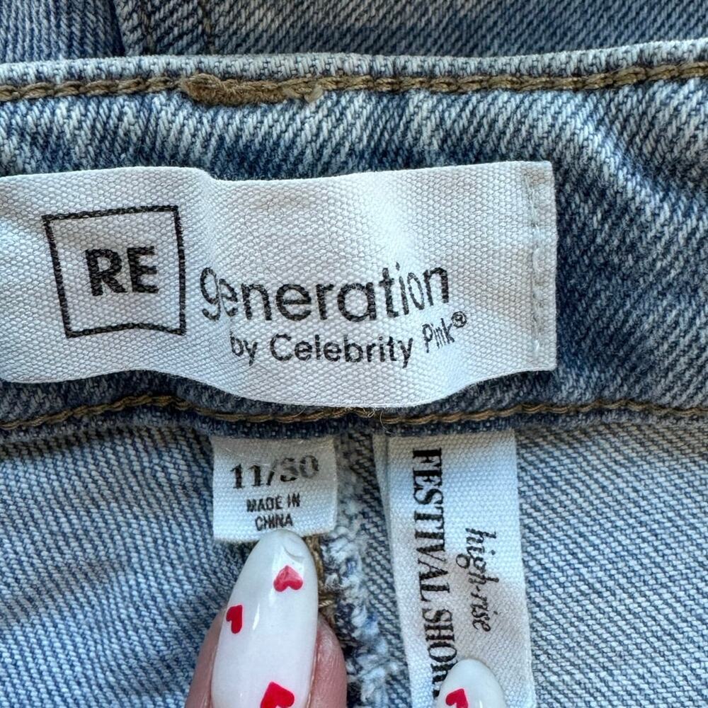 Re/Generation by One Teaspoon High Rise Distressed Denim Shorts Sz 11/30 summer - Picture 4 of 6